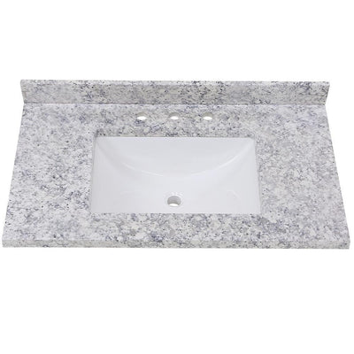 37 in. Stone Effect Vanity Top in Everest with White Sink - Super Arbor