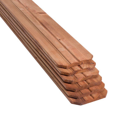 1 in. x 6 in. x 6 ft. Pressure-Treated Cedar-Tone Pine Moulded Fence Picket (6-Pack) - Super Arbor