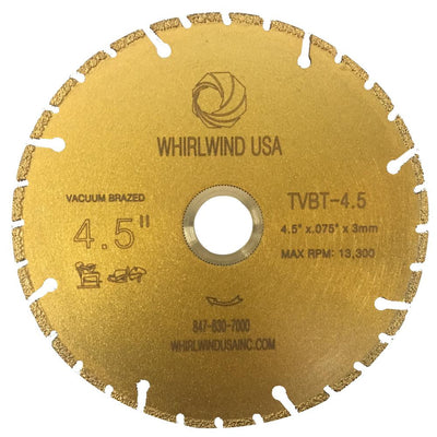 Whirlwind USA 4.5 in. 32-Teeth Segmented Diamond Blade for Dry or Wet Cutting Metal and Plastic Materials