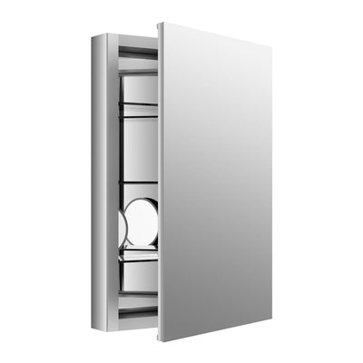 Verdera 20 in. W x 30 in. H Aluminum Medicine Cabinet with Adjustable Flip-Out Flat Mirror - Super Arbor