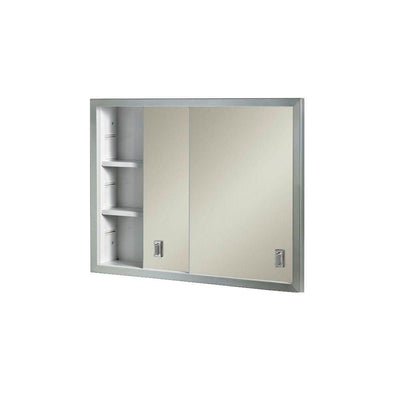Contempora 24-5/8 in. W x 19-3/16 in. H x 4 in. D Framed Stainless Bi-View Recessed Bathroom Medicine Cabinet - Super Arbor
