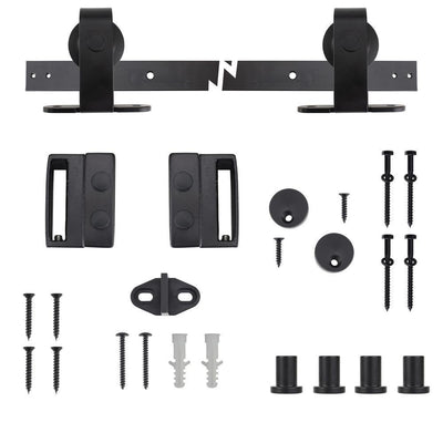 72 in. Dark Oil-Rubbed Top Mount Sliding Barn Door Track and Hardware Kit - Super Arbor