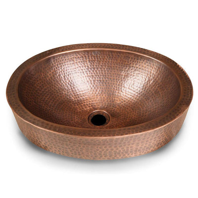 Monarch Abode 17 in. Hand Hammered Skirted Vessel Bathroom Sink in Pure Copper - Super Arbor