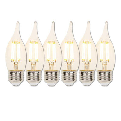 Westinghouse 60-Watt Equivalent CA11 Dimmable Filament LED Light Bulb Soft White Light (6-Pack) - Super Arbor