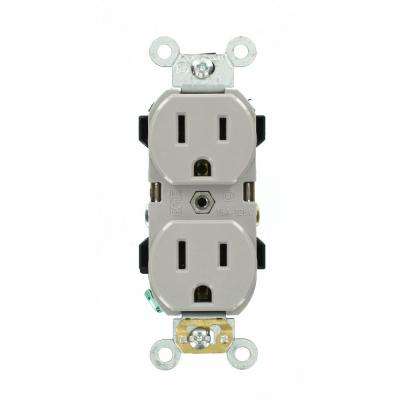 Leviton 
    15 Amp Industrial Grade Narrow-Body Duplex Outlet, Gray - Super Arbor