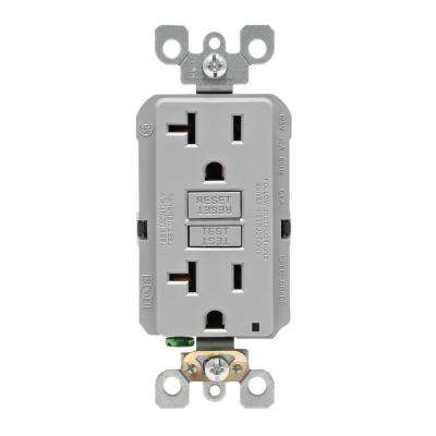 Leviton 
    20 Amp Self-Test SmartlockPro Slim Duplex GFCI Outlet, Gray - Super Arbor