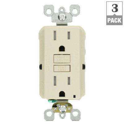 Leviton 
    15 Amp 125-Volt Duplex SmarTest Self-Test SmartlockPro Tamper Resistant GFCI Outlet, Light Almond (3-Pack) - Super Arbor