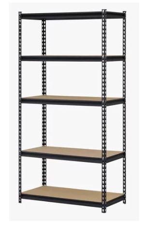 Muscle Rack 36"W x 18"D x 72"H 5-Tier Steel Shelving, Black, 4000 lbs. Capacity - Super Arbor