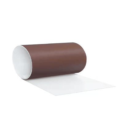 10 in. x 10 ft. Royal Brown Over Birch White Aluminum Roll Valley Flashing