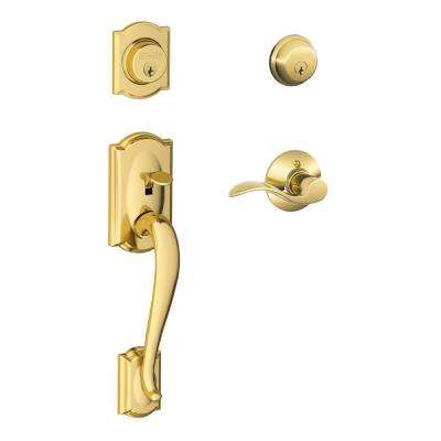 Schlage 
    Camelot Aged Bronze Entry Door Handle with Right Handed Accent Door Lever - Super Arbor