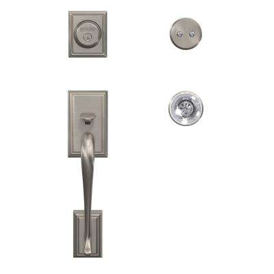 Schlage 
    Camelot Matte Black Dummy Door Handleset with Hobson Glass Door Knob and Kinsler Trim - Super Arbor