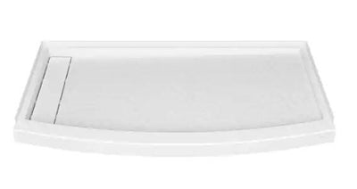 Ovation Curve 60 in. L x 30 in. W Alcove Shower Pan Base with Left Drain in Arctic White - Super Arbor