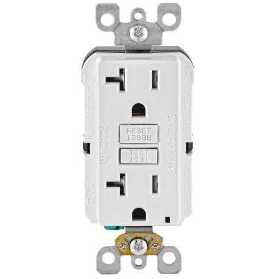 Leviton 
    20 Amp 125-Volt Duplex SmarTest Self-Test SmartlockPro Tamper Resistant GFCI Outlet, White - Super Arbor