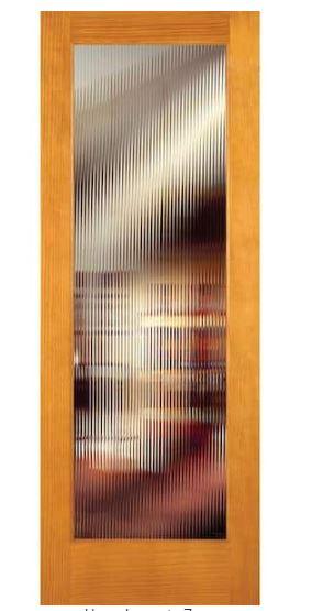 30 in. x 80 in. Reed Woodgrain 1 Lite Unfinished Pine Interior Door Slab
